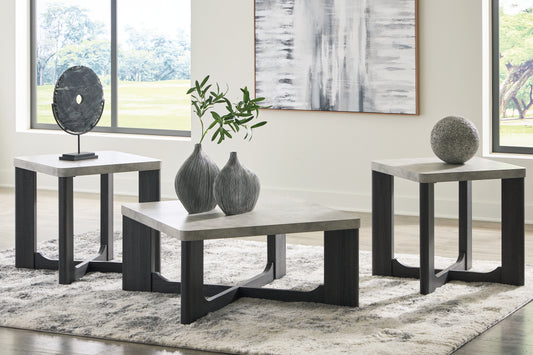 Haines Furniture Outlet - Ashley Furniture - Sharstorm Table (Set of 3) - Occasional Table Set (3/CN) / Two-tone Gray - T251-13