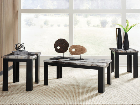 Haines Furniture Outlet - Ashley Furniture - Jazmore Table (Set of 3) - Occasional Table Set (3/CN) / Dark Brown - T255-13