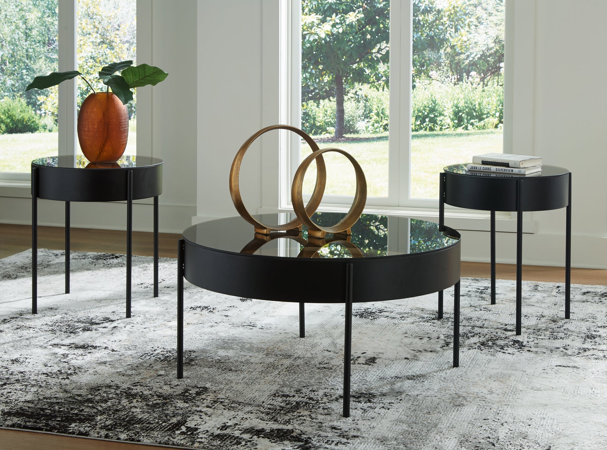 Haines Furniture Outlet - Ashley Furniture - Ardoline Table (Set of 3) - Occasional Table Set (3/CN) / Black - T280-13