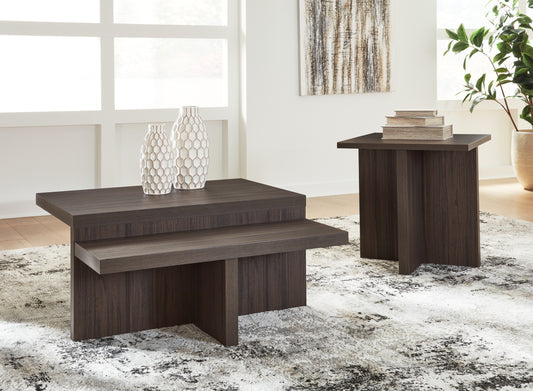 Haines Furniture Outlet - Ashley Furniture - Zendex Table (Set of 2) - Occasional Table Set (Set of 2) / Brown - T304-12