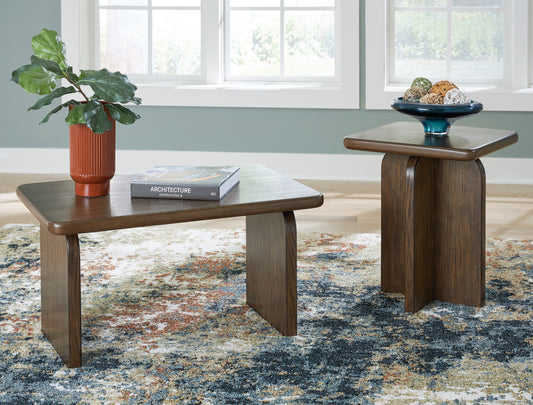 Haines Furniture Outlet - Ashley Furniture - Shawbeck Table (Set of 2) - Occasional Table Set (Set of 2) / Medium Brown - T315-12