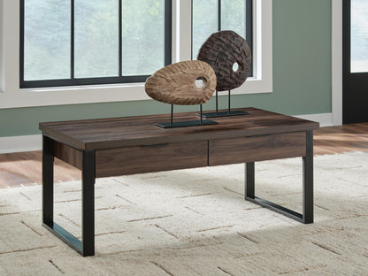 Haines Furniture Outlet - Ashley Furniture - Wickman Falls Coffee Table - Rectangular Cocktail Table - T318-1