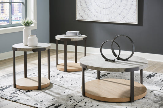 Haines Furniture Outlet - Ashley Furniture - Darthurst Table (Set of 3) - Occasional Table Set (3/CN) / Light Brown - T383-13