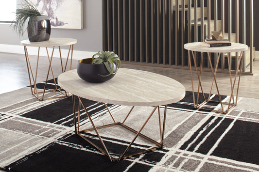 Haines Furniture Outlet - Ashley Furniture - Tarica Table (Set of 3) - Occasional Table Set (3/CN) / Two-tone - T385-13