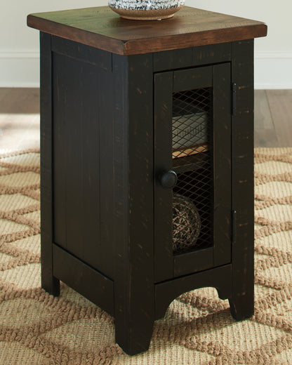 Haines Furniture Outlet - Ashley Furniture - Valebeck Chairside End Table - Chair Side End Table / Black/Brown - T468-7