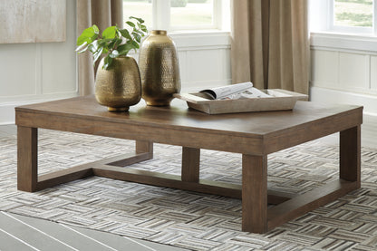 Haines Furniture Outlet - Ashley Furniture - Cariton Coffee Table - Rectangular Cocktail Table / Gray - T471-1
