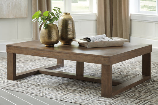 Haines Furniture Outlet - Ashley Furniture - Cariton Coffee Table - Rectangular Cocktail Table / Gray - T471-1