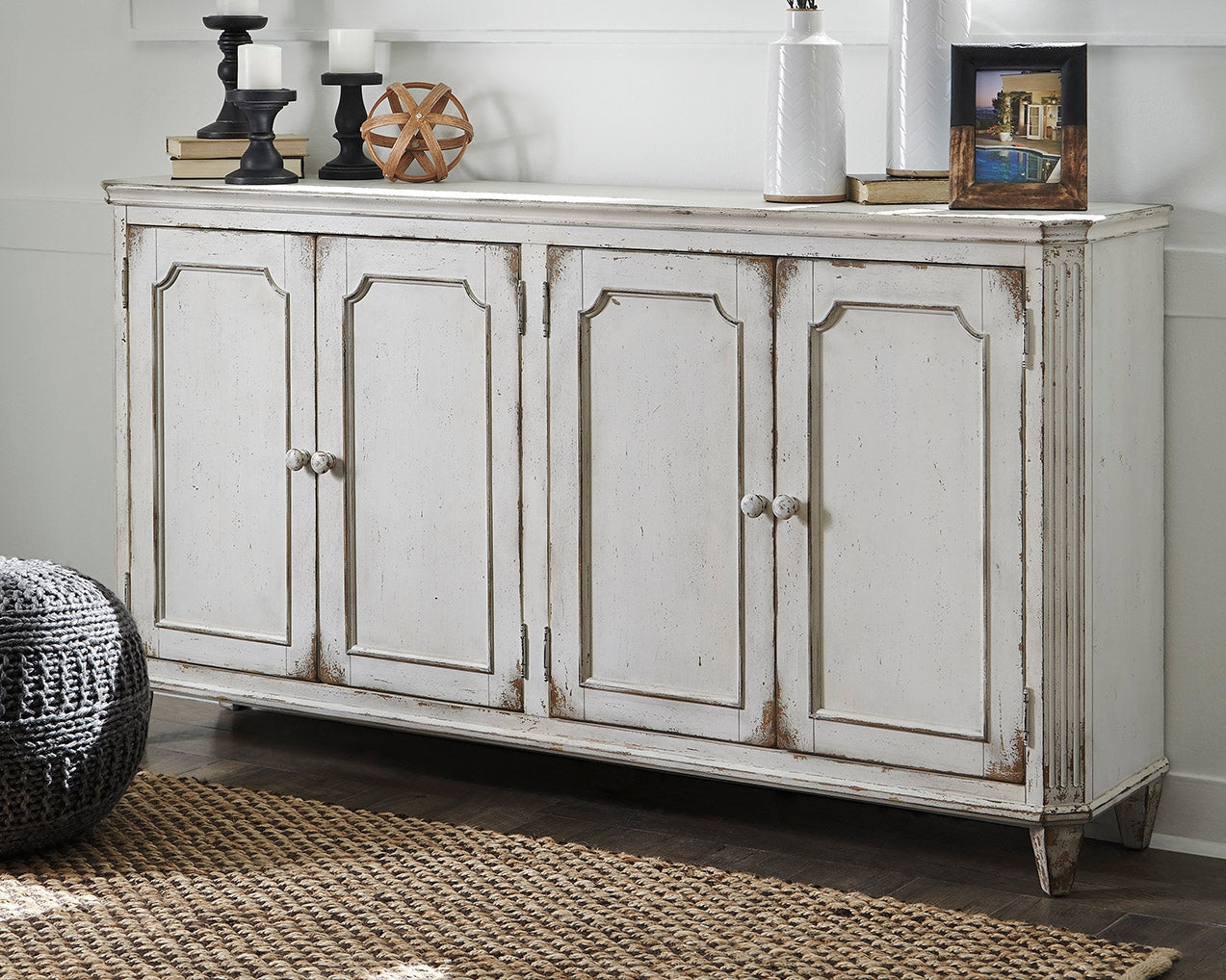 Haines Furniture Outlet - Ashley Furniture - Mirimyn Accent Cabinet - Accent Cabinet / Antique White - T505-560