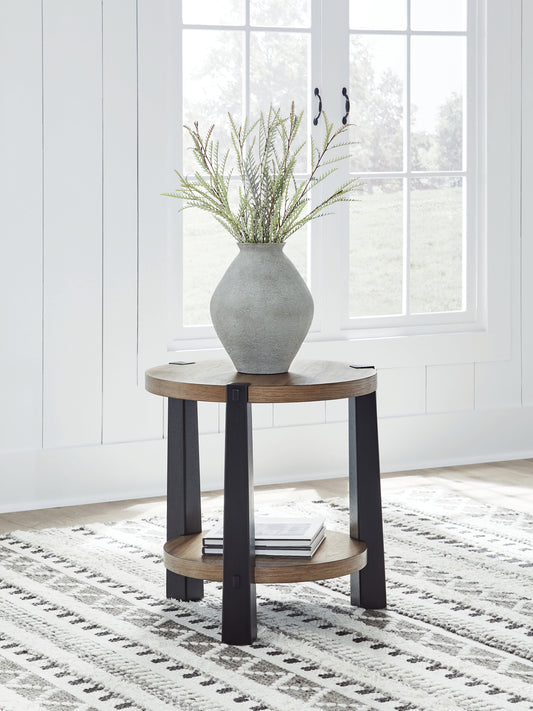 Haines Furniture Outlet - Ashley Furniture - Ridgester End Table - Round End Table - T518-6