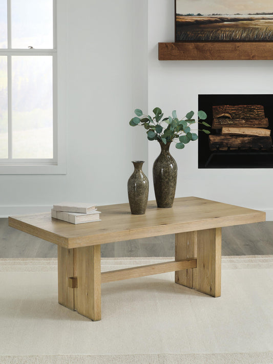 Haines Furniture Outlet - Ashley Furniture - Crendlin Coffee Table - Rectangular Cocktail Table - T537-1