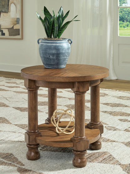 Haines Furniture Outlet - Ashley Furniture - Chadworth End Table - Round End Table - T614-6