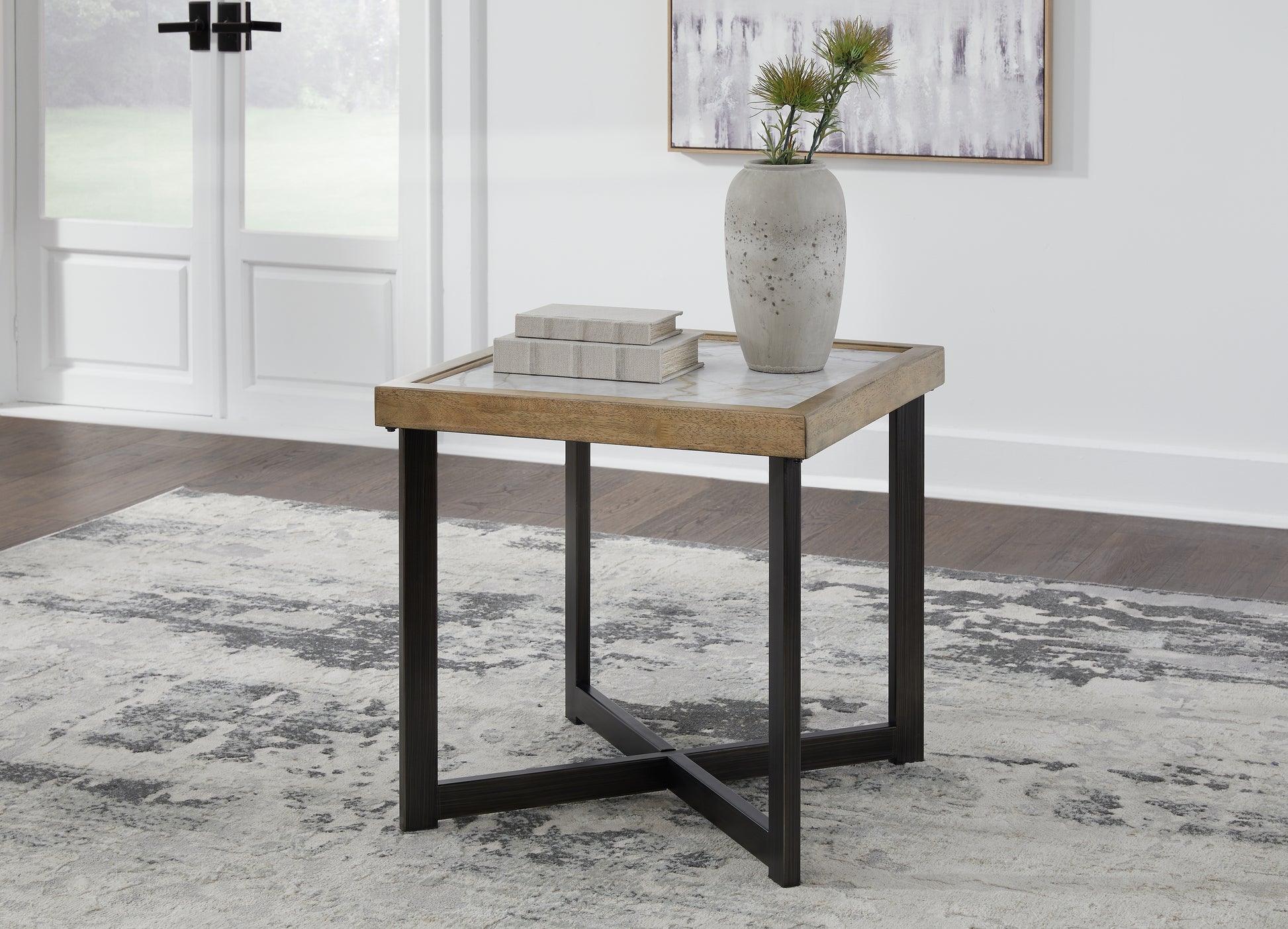 Haines Furniture Outlet - Ashley Furniture - Montia End Table - Square End Table / Multi - T632-2