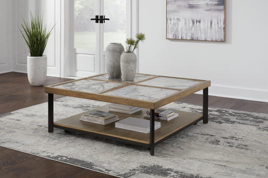Haines Furniture Outlet - Ashley Furniture - Montia Coffee Table - Square Cocktail Table / Multi - T632-8