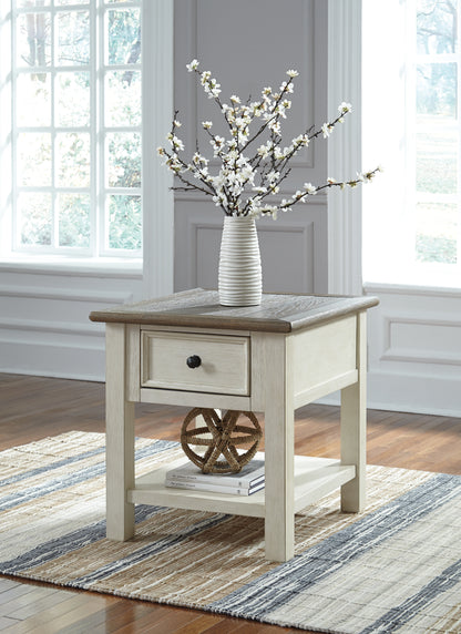Haines Furniture Outlet - Ashley Furniture - Bolanburg End Table - Rectangular End Table / Two-tone - T637-3