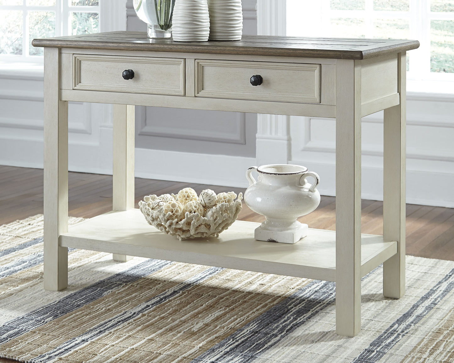 Haines Furniture Outlet - Ashley Furniture - Bolanburg Sofa/Console Table - Sofa Table / Two-tone - T637-4