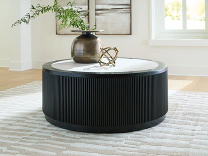Haines Furniture Outlet - Ashley Furniture - Grayman Coffee Table - Round Cocktail Table - T650-8