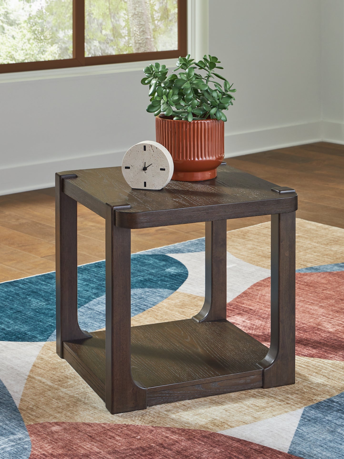 Haines Furniture Outlet - Ashley Furniture - Breckington End Table - Rectangular End Table / Dark Brown - T656-3