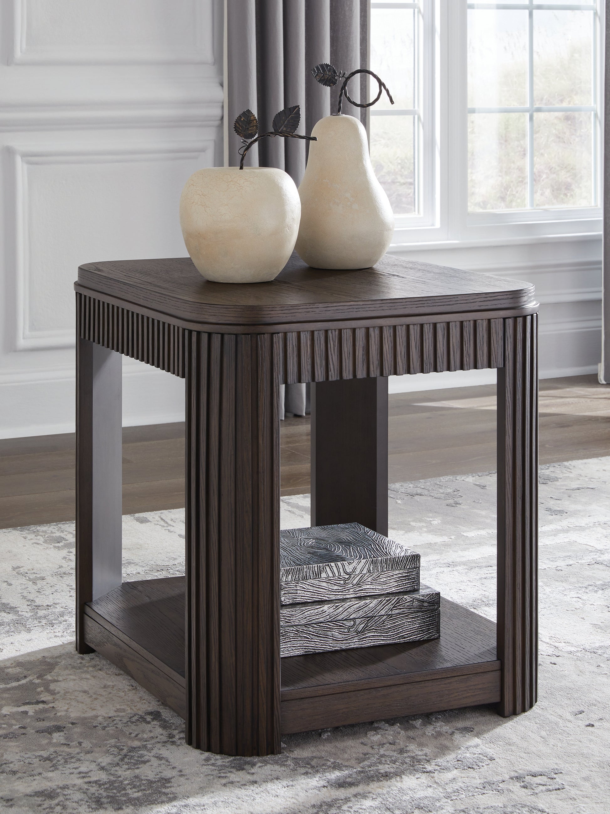 Haines Furniture Outlet - Ashley Furniture - Carlibrie End Table - Rectangular End Table / Warm Brown - T700-3