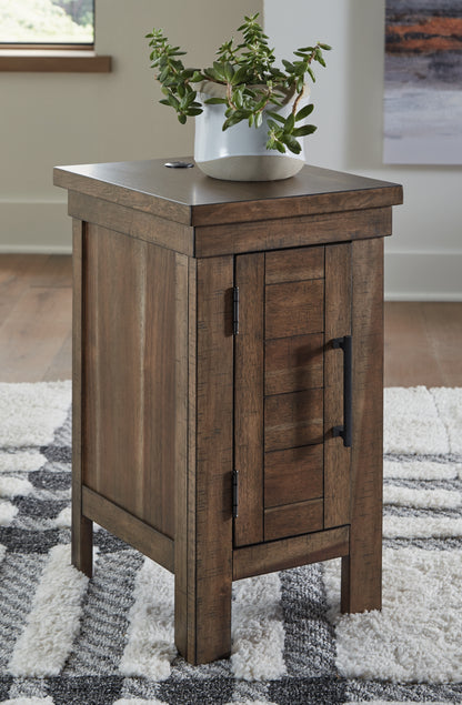Haines Furniture Outlet - Ashley Furniture - Moriville Chairside End Table - Chair Side End Table / Grayish Brown - T731-7