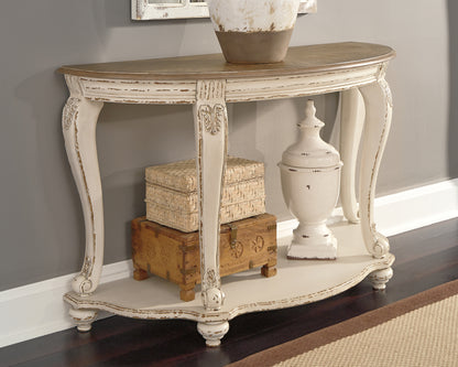 Haines Furniture Outlet - Ashley Furniture - Realyn Sofa Table - Sofa Table / White/Brown - T743-4