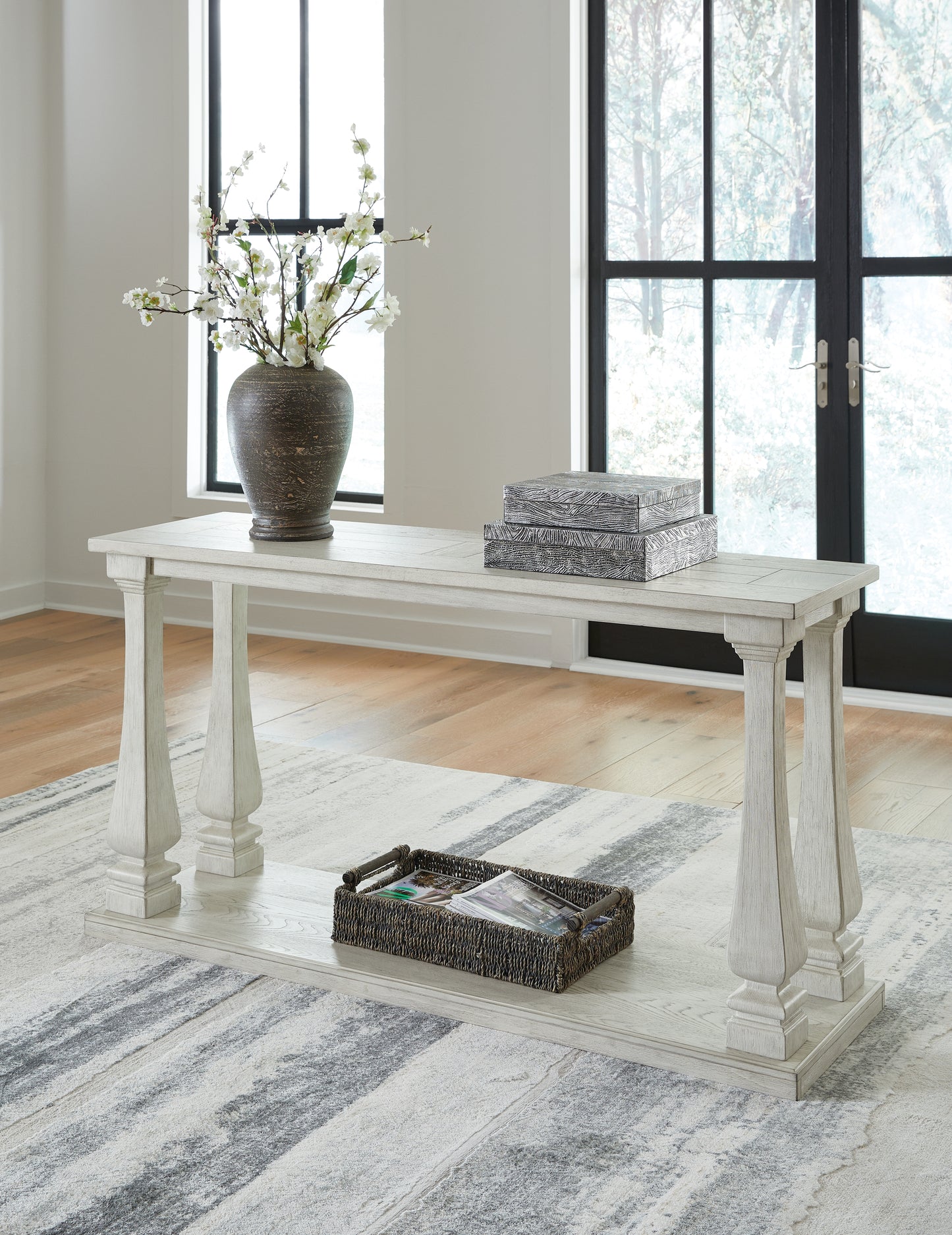 Haines Furniture Outlet - Ashley Furniture - Arlendyne Sofa Table - Sofa Table / Antique White - T747-4