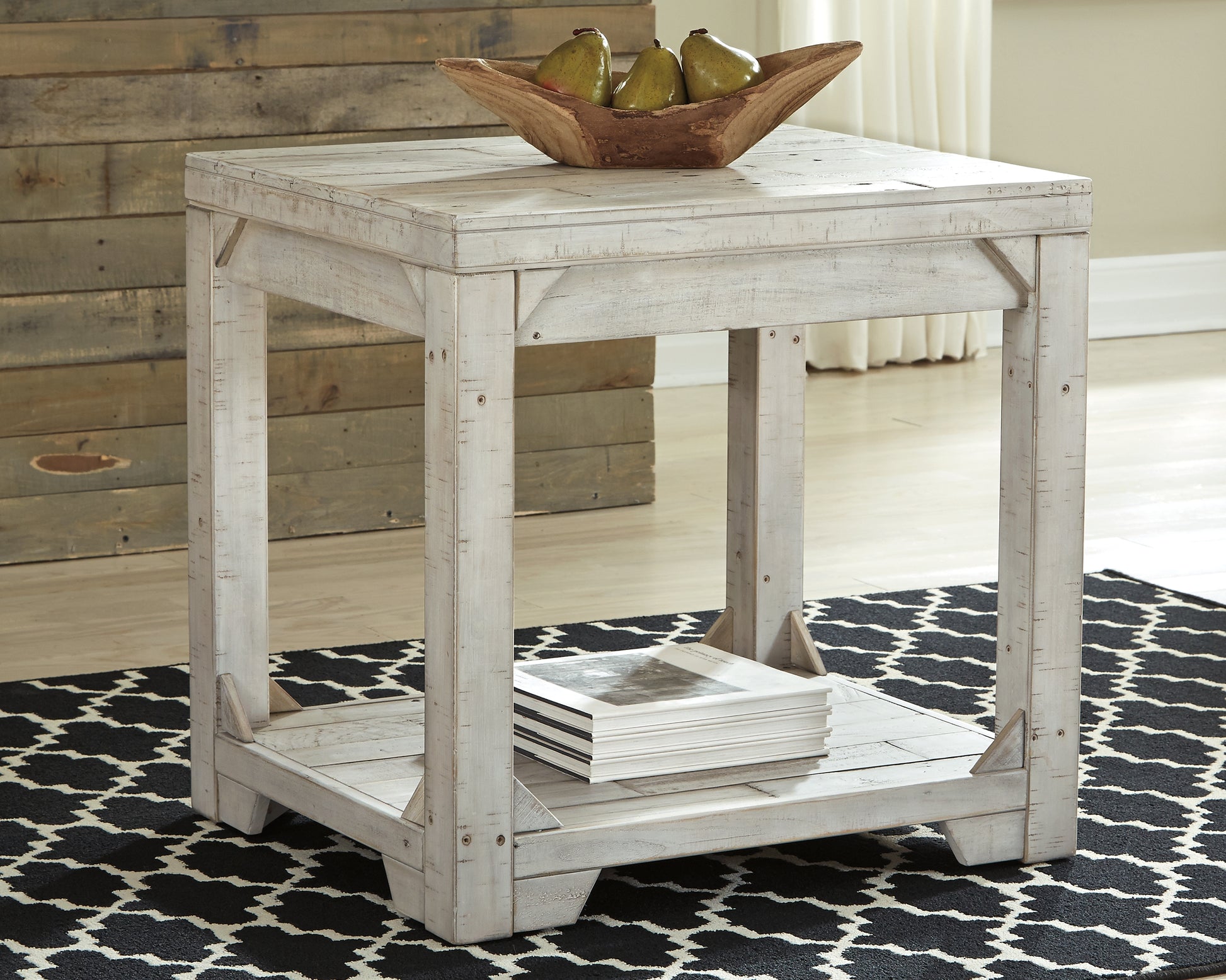 Haines Furniture Outlet - Ashley Furniture - Fregine End Table - Rectangular End Table / Whitewash - T755-3