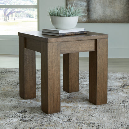 Haines Furniture Outlet - Ashley Furniture - Rosswain End Table - Square End Table / Warm Brown - T763-2