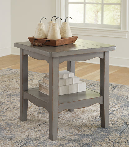 Haines Furniture Outlet - Ashley Furniture - Charina End Table - Square End Table / Antique Gray - T784-2