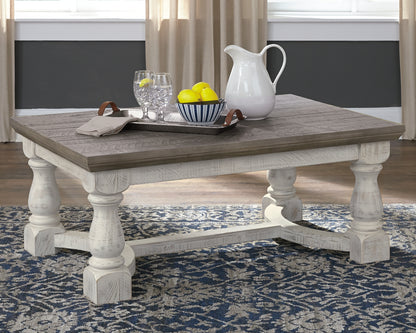 Haines Furniture Outlet - Ashley Furniture - Havalance Coffee Table - Rectangular Cocktail Table / Gray/White - T814-1