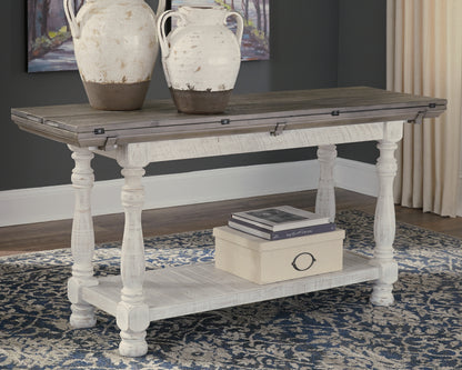 Haines Furniture Outlet - Ashley Furniture - Havalance Sofa/Console Table - Flip Top Sofa Table / Gray/White - T814-4