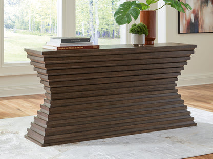 Haines Furniture Outlet - Ashley Furniture - Hannodream Sofa Table - Sofa Table / Warm Brown - T821-4