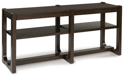 Haines Furniture Outlet - Ashley Furniture - Breckington Sofa Table - Sofa Table / Dark Brown - T856-4