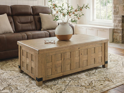 Haines Furniture Outlet - Ashley Furniture - Ridgester Lift-Top Coffee Table - Lift Top Cocktail Table - T858-9