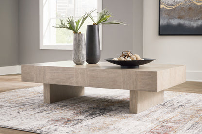 Haines Furniture Outlet - Ashley Furniture - Jorlaina Coffee Table - Square Cocktail Table / Light Grayish Brown - T622-8