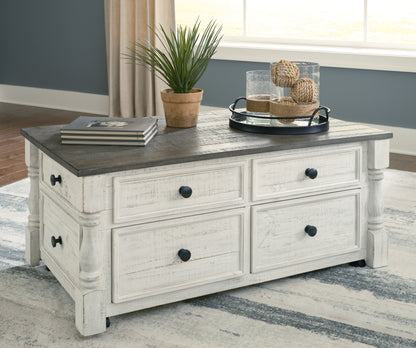 Haines Furniture Outlet - Ashley Furniture - Havalance Lift-Top Coffee Table - Lift Top Cocktail Table / White/Gray - T994-20
