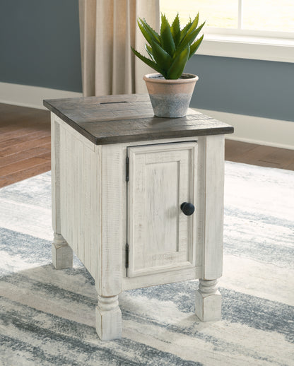 Haines Furniture Outlet - Ashley Furniture - Havalance Chairside End Table - Chair Side End Table / White/Gray - T994-7