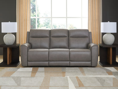 Haines Furniture Outlet - Ashley Furniture - 5Z-Comfort Living Room - PWR Recliner/ADJ Headrest / Onyx - PCU1090213