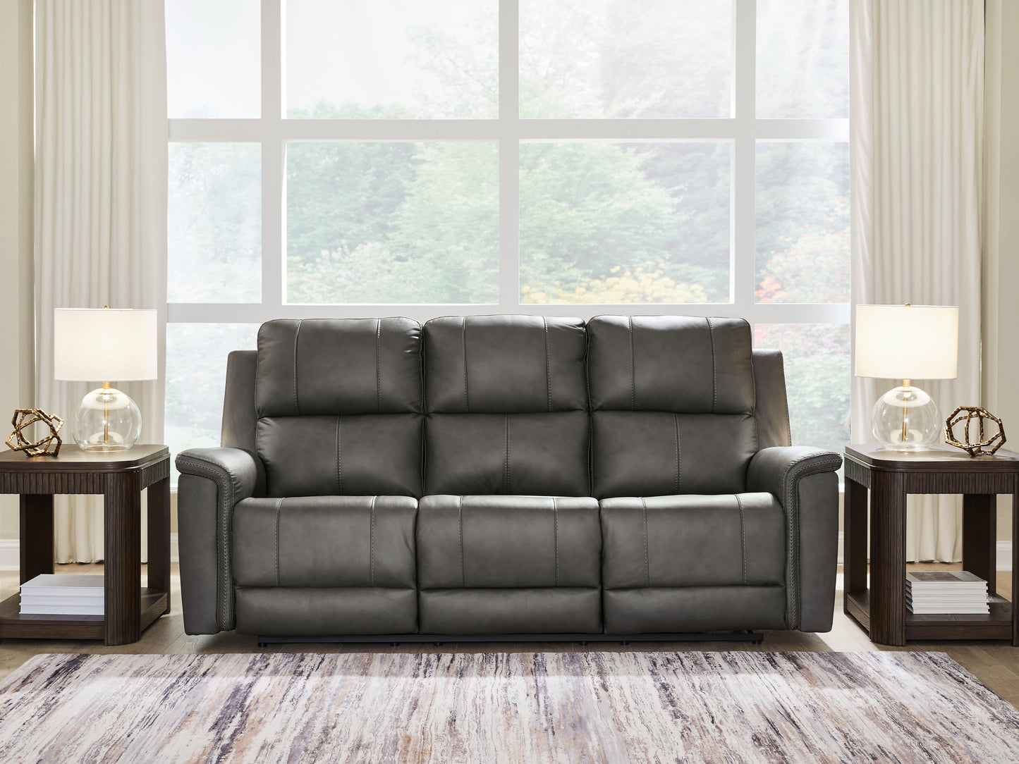 Haines Furniture Outlet - Ashley Furniture - Bleckley Living Room - PWR REC Sofa with ADJ Headrest / Anchor - PCU1200015