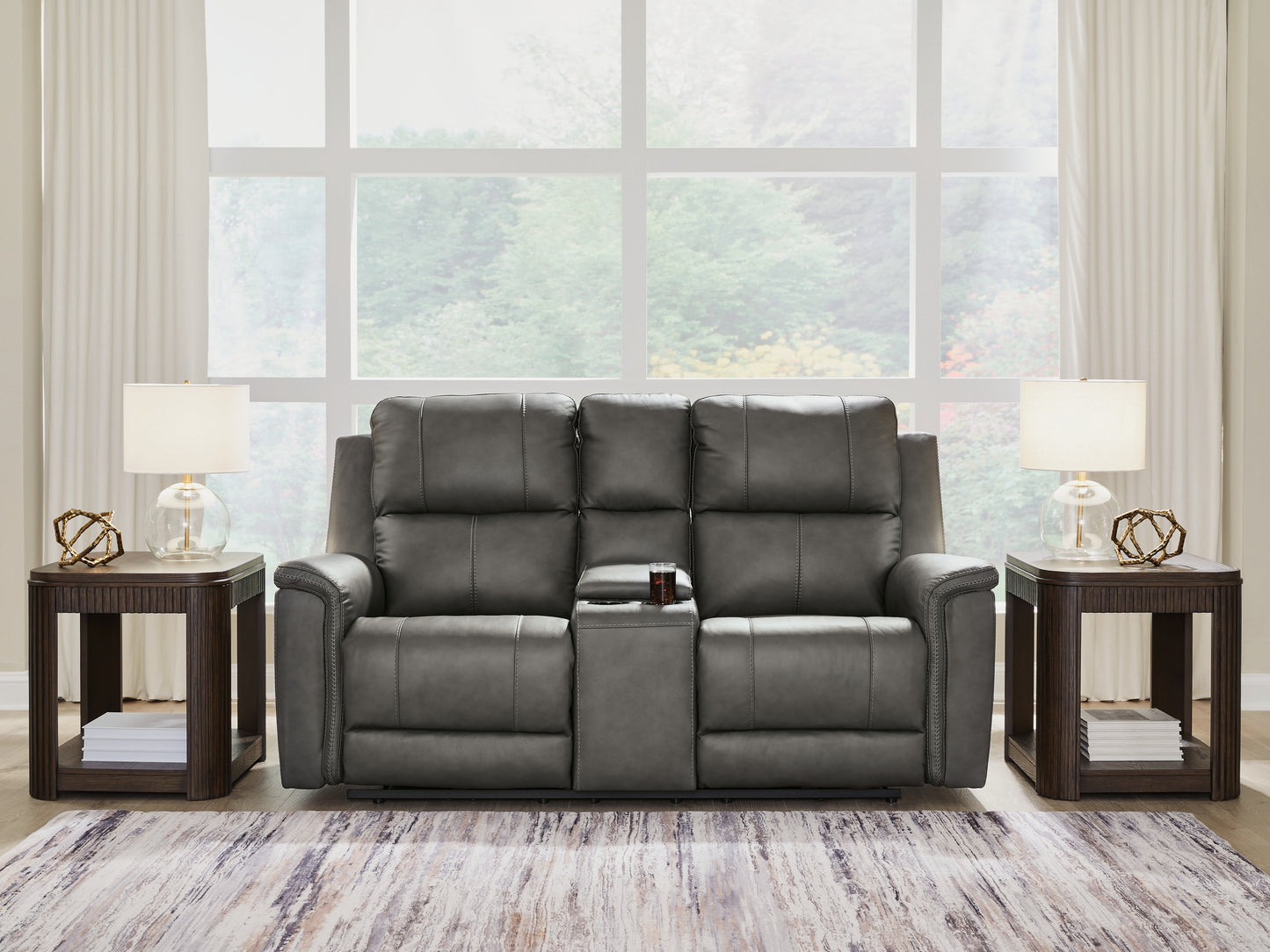 Haines Furniture Outlet - Ashley Furniture - Bleckley Living Room - PWR REC Loveseat/CON/ADJ HDRST - PCU1200018