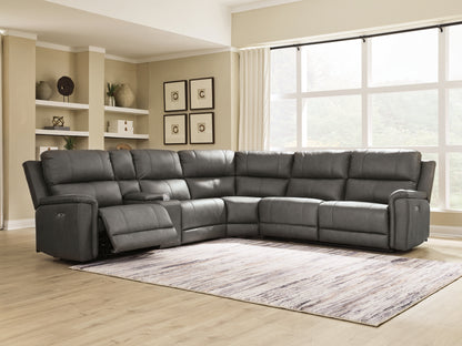 Haines Furniture Outlet - Ashley Furniture - Bleckley Sectional - 6-Piece Power Reclining Sectional / Anchor - PCU12000S5