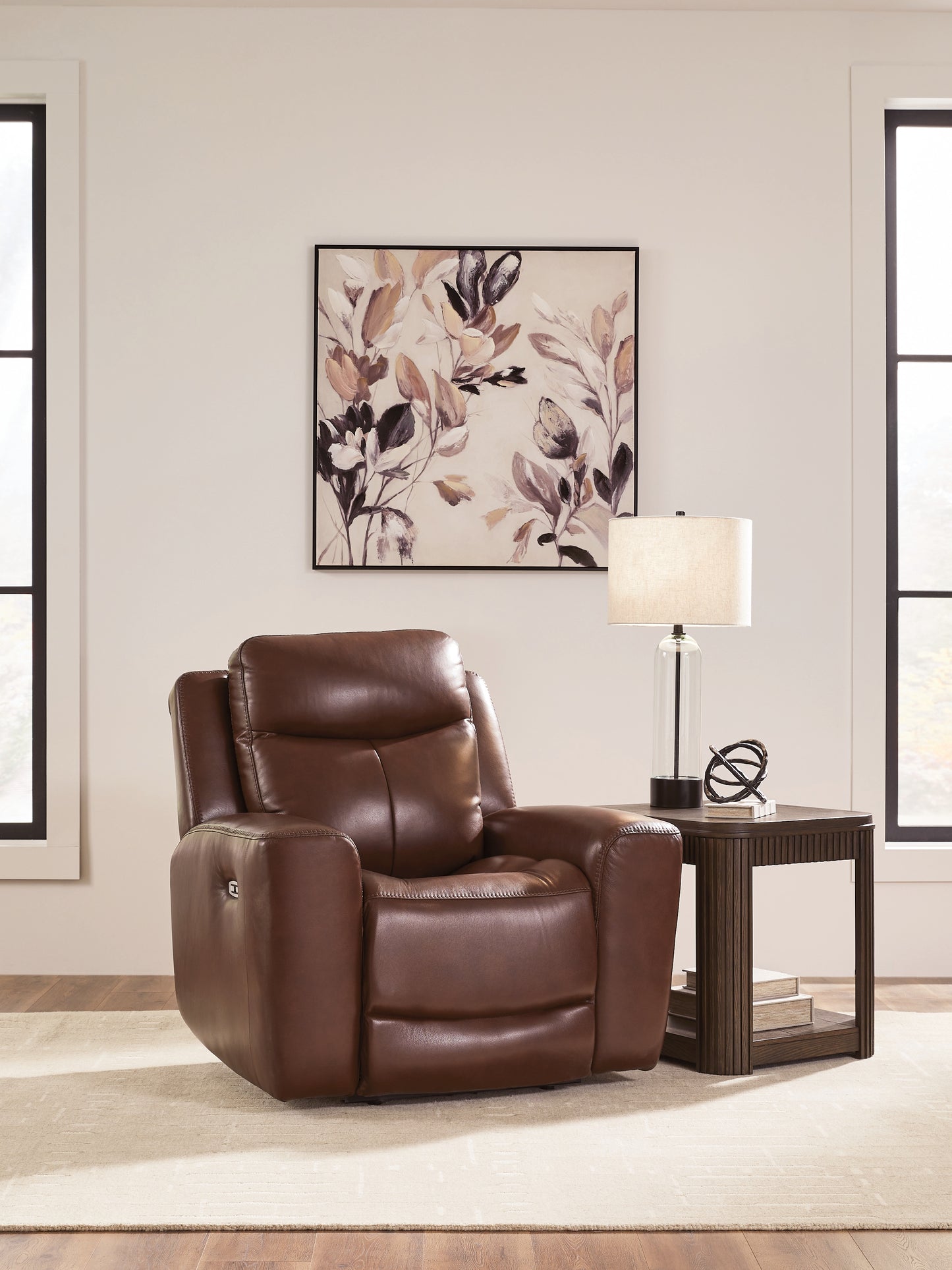 Haines Furniture Outlet - Ashley Furniture - Next Move Living Room - PWR Recliner/ADJ Headrest / Mahogany - PCU1210213