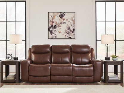 Haines Furniture Outlet - Ashley Furniture - Next Move Living Room - PWR REC Sofa with ADJ Headrest / Mahogany - PCU1210215
