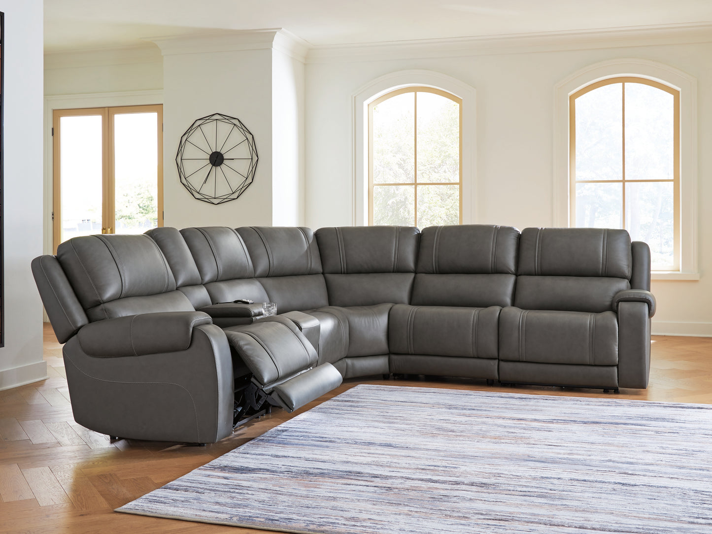 Haines Furniture Outlet - Ashley Furniture - 5Z - Pittson Sectional - 6-Piece Power Reclining Sectional - PCU12600S5