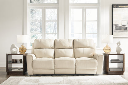 Haines Furniture Outlet - Ashley Furniture - Dahlmoore Living Room - Reclining Power Sofa / Almond - U1320087