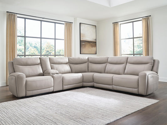 Haines Furniture Outlet - Ashley Furniture - Gravier Sectional - 6-Piece Power Reclining Sectional with Storage Console - U13300S5