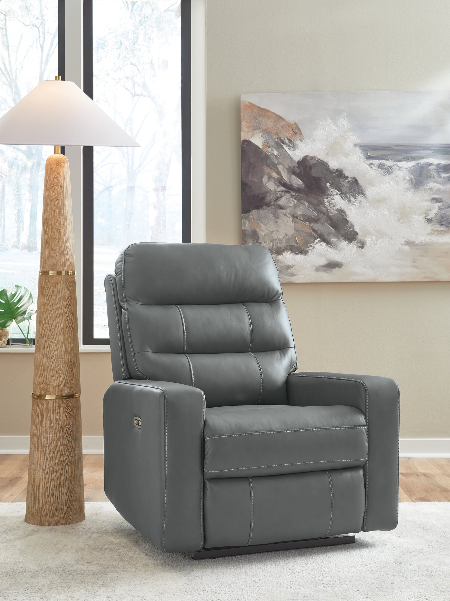 Haines Furniture Outlet - Ashley Furniture - Pennacle Pier Living Room - PWR Recliner/ADJ Headrest / Tideon - PCU1350113