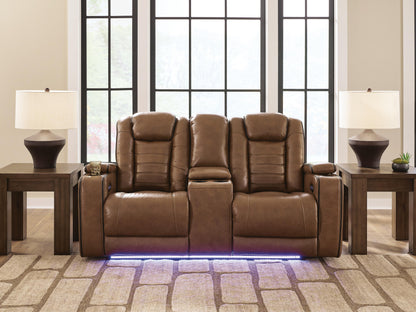 Haines Furniture Outlet - Ashley Furniture - Gruaro Living Room - PWR REC Loveseat/CON/ADJ HDRST - PCU1420018