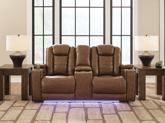 Haines Furniture Outlet - Ashley Furniture - Gruaro Living Room - PWR REC Loveseat/CON/ADJ HDRST - PCU1420018