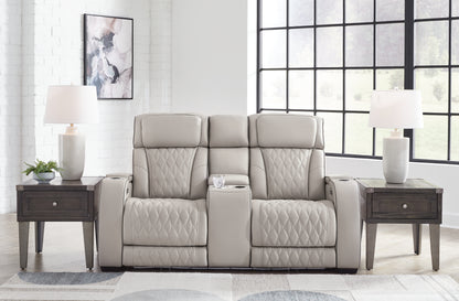 Haines Furniture Outlet - Ashley Furniture - Boyington Living Room - PWR REC Loveseat/CON/ADJ HDRST / Gray - U2710518