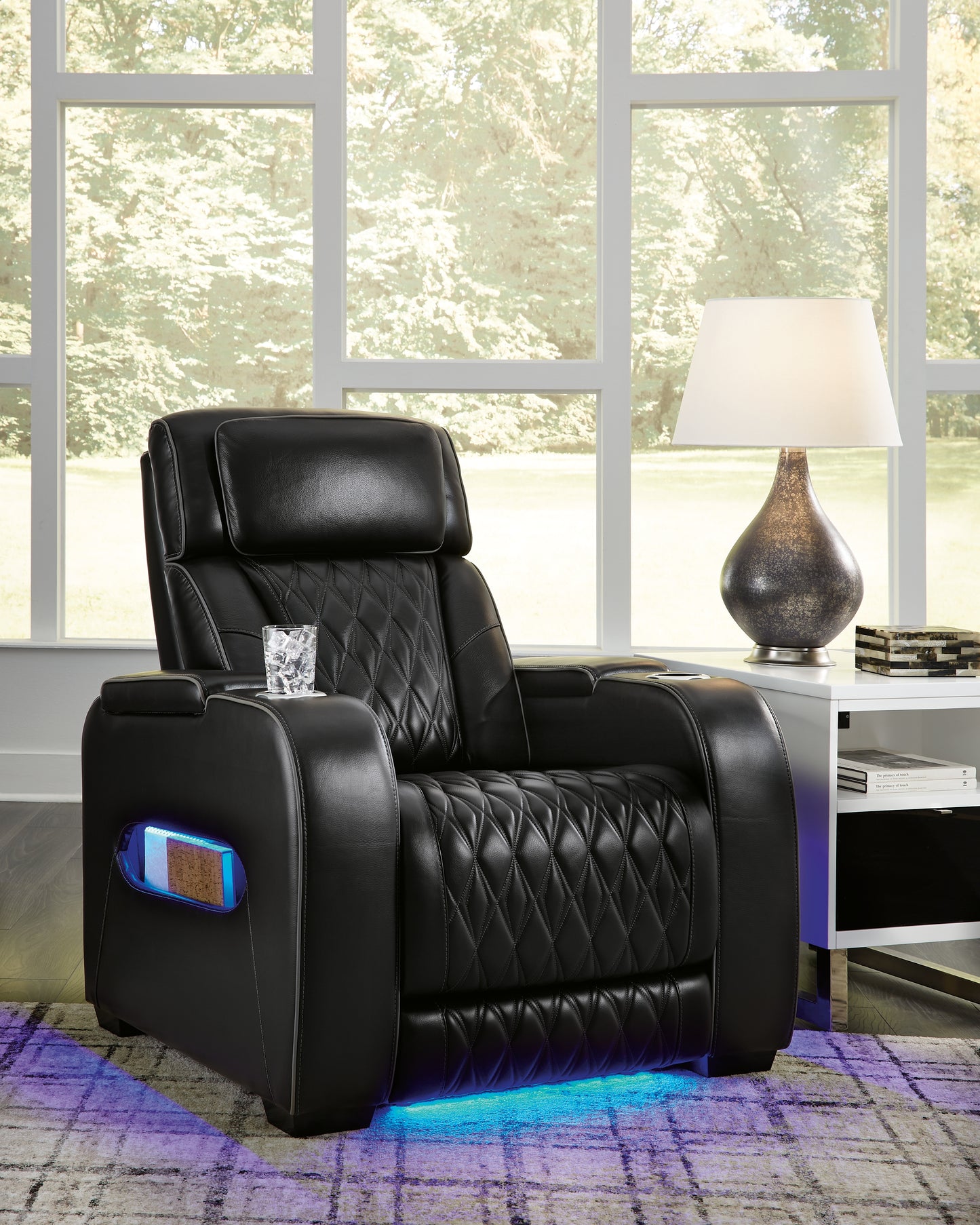 Haines Furniture Outlet - Ashley Furniture - Boyington Living Room - PWR Recliner/ADJ Headrest / Black - U2710613